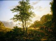 Jan Both Italianate Landscape with travellers painting